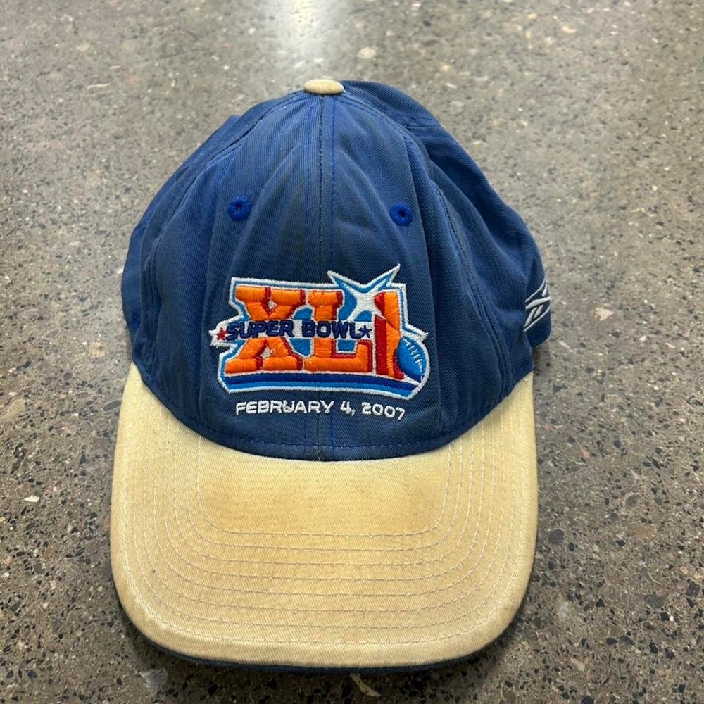 Vintage Reebok NFL Super Bowl XLII blue Baseball Cap Football Hat